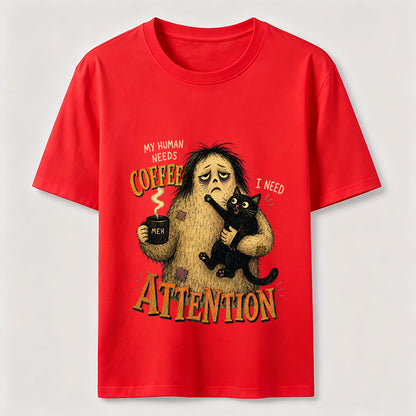 Coffee And Attention Cat T-Shirt