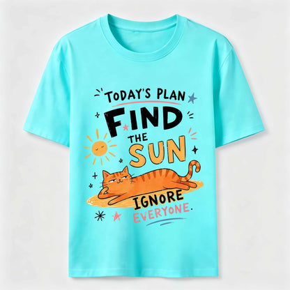 Sun-Seeking Orange Cat T-Shirt