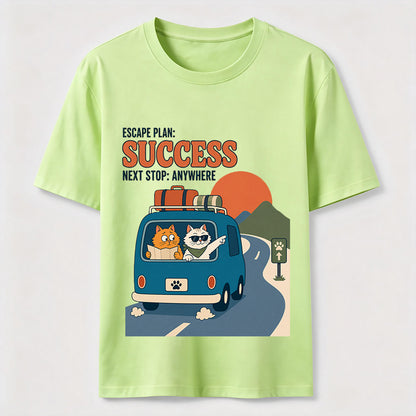 Escape Plan Cat Road Trip T-Shirt