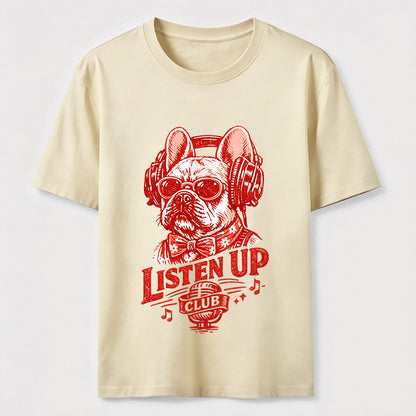 Listen Up Frenchie Music Tee