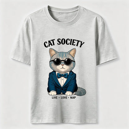 Cat Society Live Love Nap T-Shirt