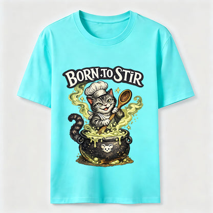 Mischievous Chef Cat Cauldron T-Shirt
