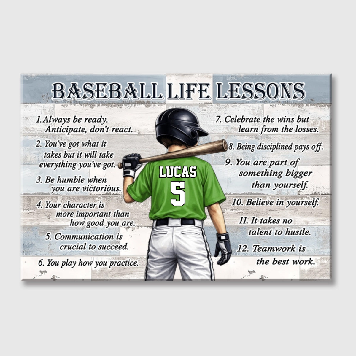 Personalized Baseball Life Lessons Poster / Canvas - Gift for Sports Families