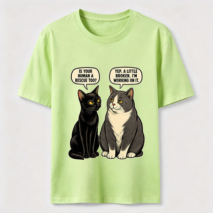 Rescue Human Cat Conversation T-Shirt