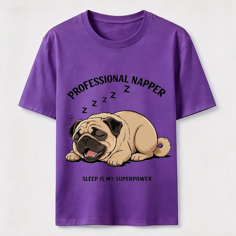 Professional Napper Funny Pug T-Shirt