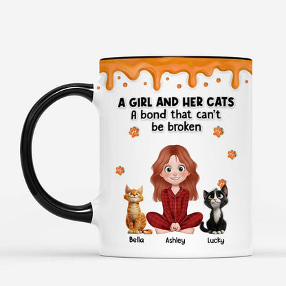 A Bond That Can't Be Broken - Personalised Cat And Owner Mug