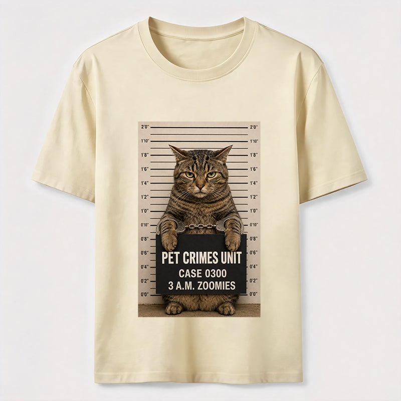 Pet Crimes Unit Cat Mugshot Tee