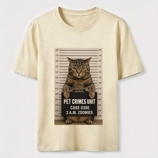 Pet Crimes Unit Cat Mugshot Tee