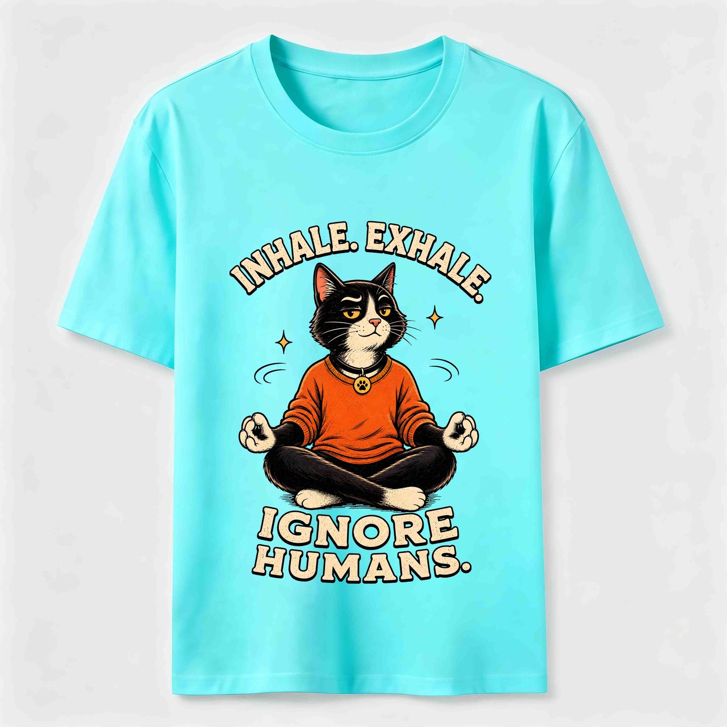 Zen Meditation Cat Humor T-Shirt
