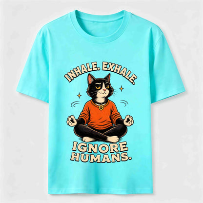 Zen Meditation Cat Humor T-Shirt