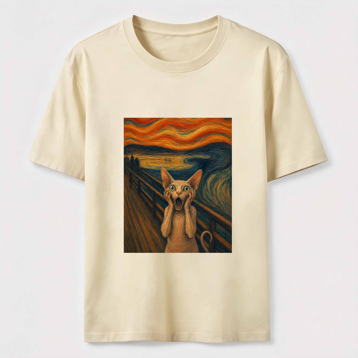 Scream Cat Art Graphic Tee