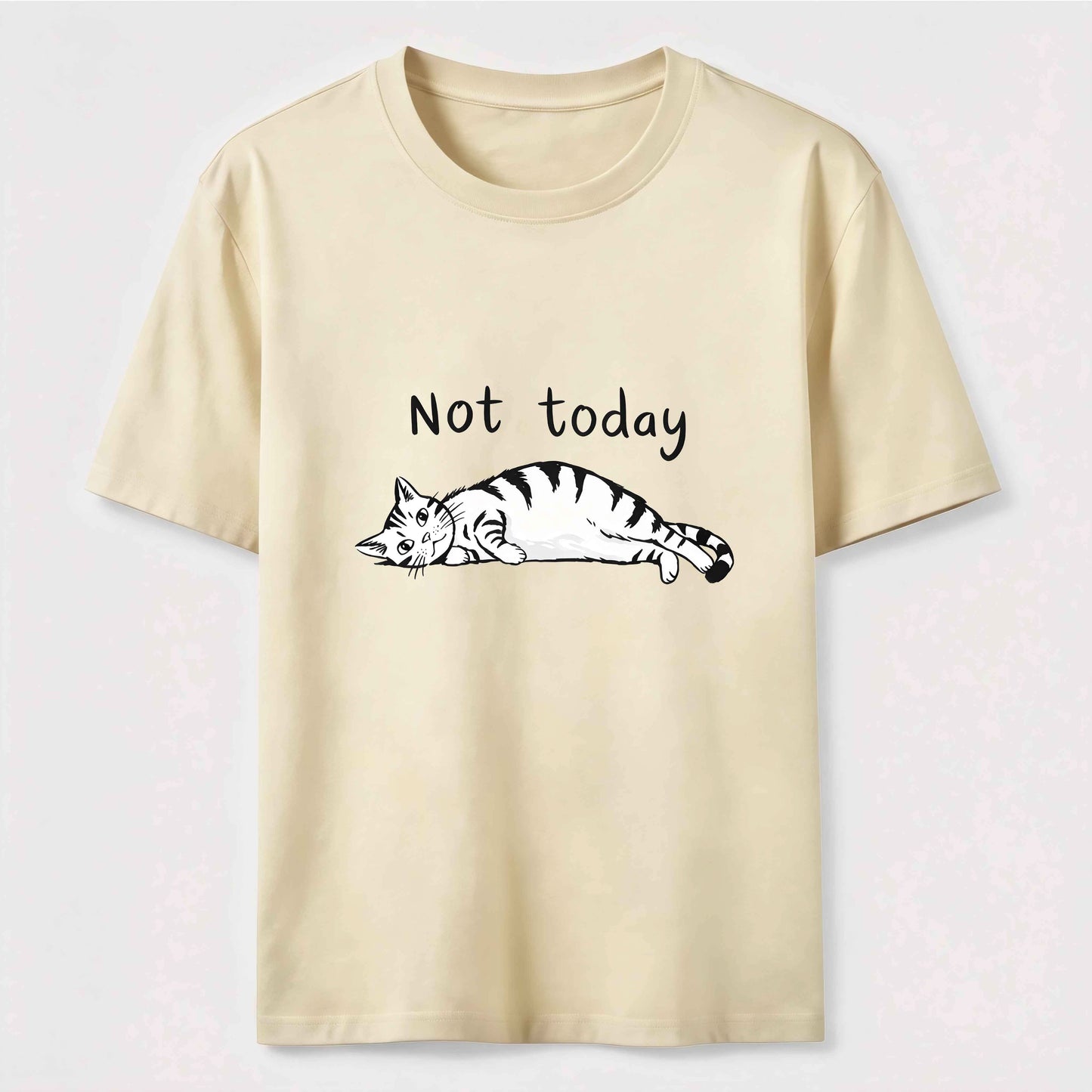 Not Today Funny Lazy Cat Graphic Tee