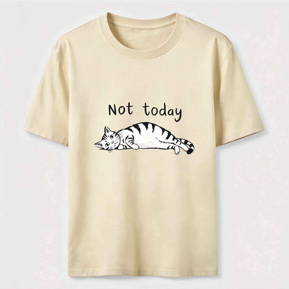 Not Today Funny Lazy Cat Graphic Tee