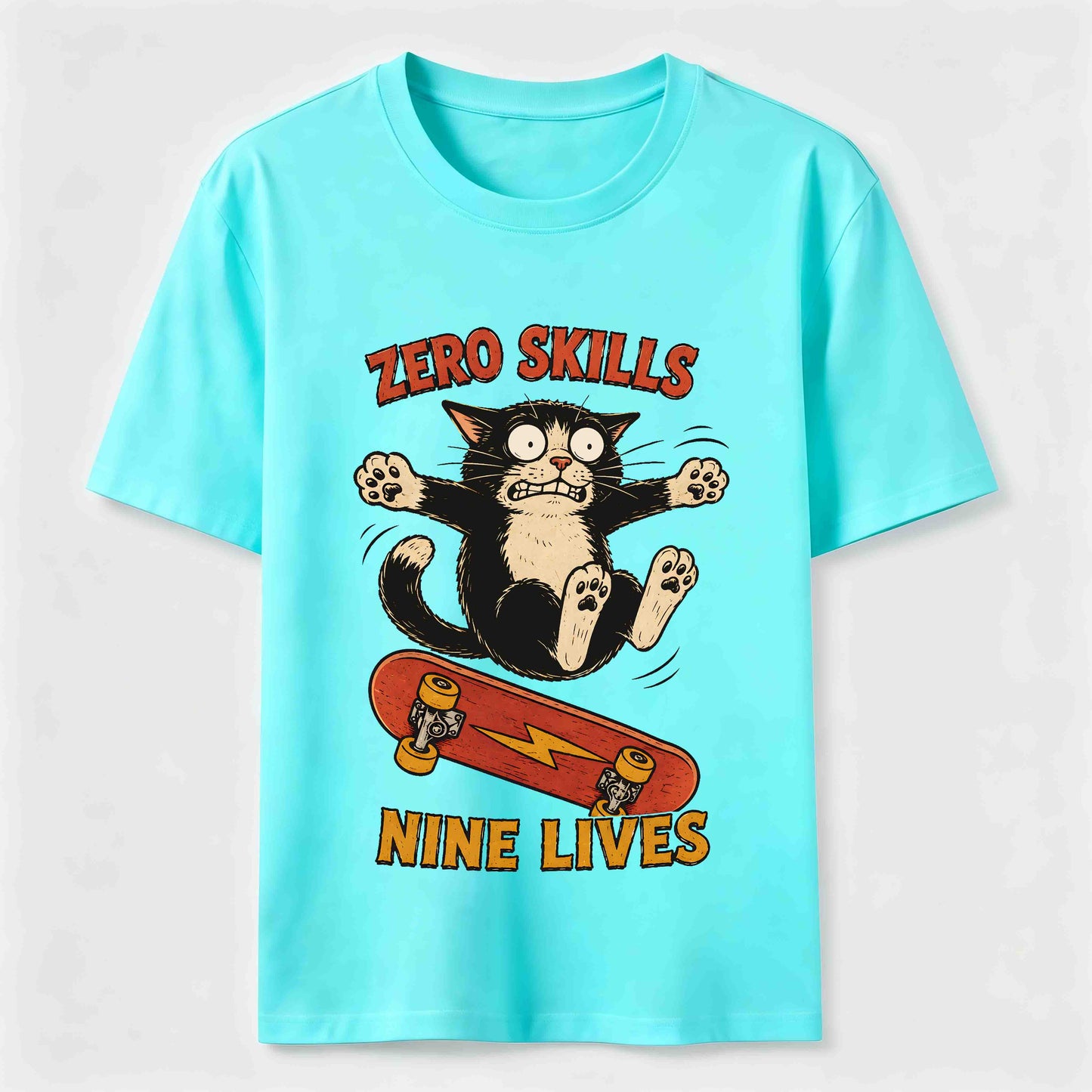 Clumsy Skateboard Cat T-Shirt