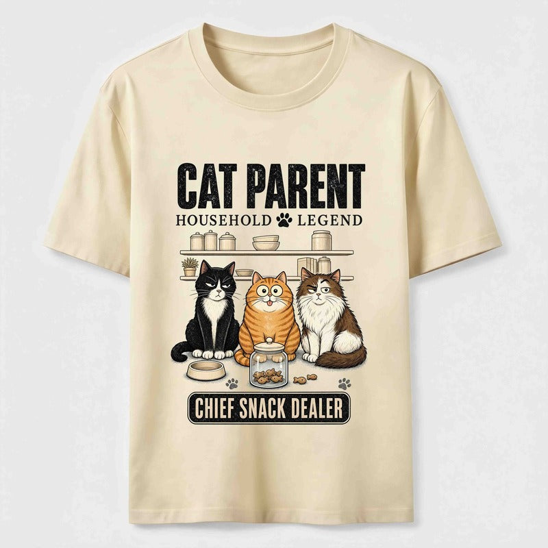 Multi Cat Parent Chief Snack Dealer Cute Cat Lover T-Shirt