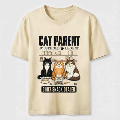 Multi Cat Parent Chief Snack Dealer Cute Cat Lover T-Shirt
