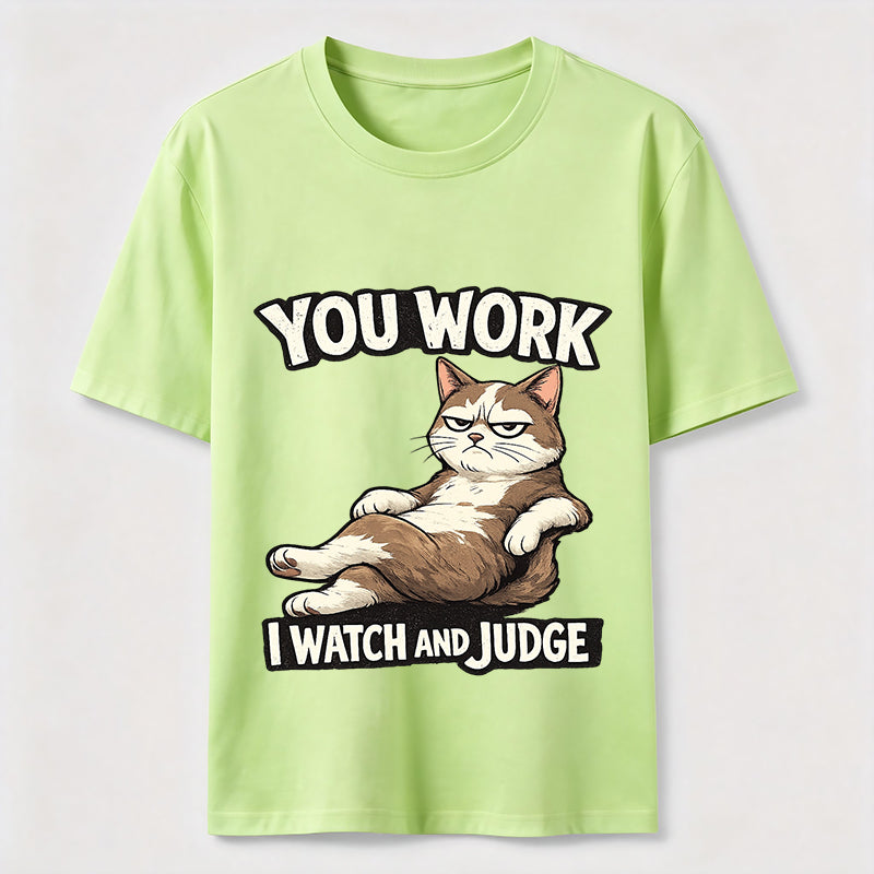 Judgmental Office Cat Humor T-Shirt