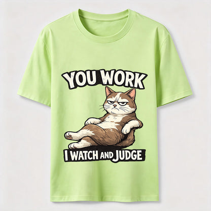 Judgmental Office Cat Humor T-Shirt