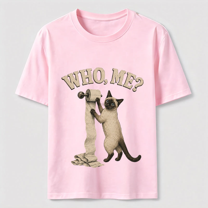 Who Me Toilet Paper Cat Tee