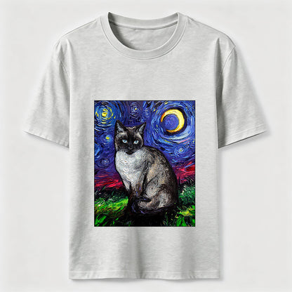 Starry Night Siamese Cat T-Shirt