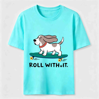 Roll With It Skate Dog Tee