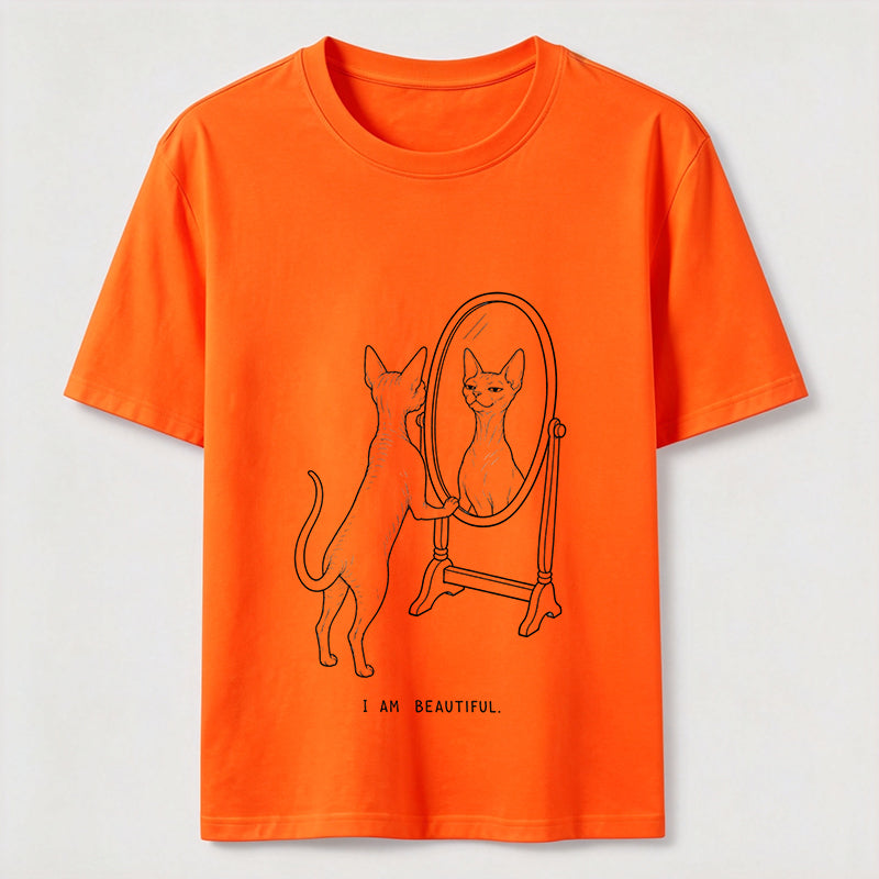 I Am Beautiful Cat Shirt Self Confident Cat Lover Graphic Tee