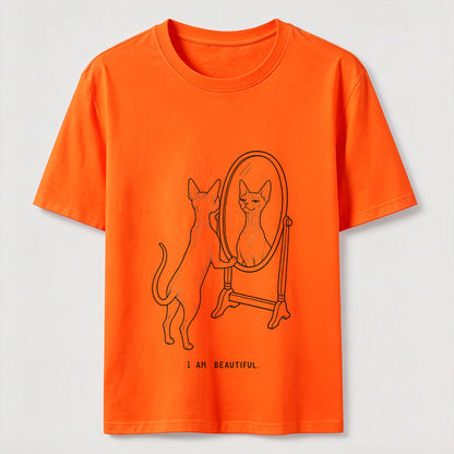 I Am Beautiful Cat Shirt Self Confident Cat Lover Graphic Tee