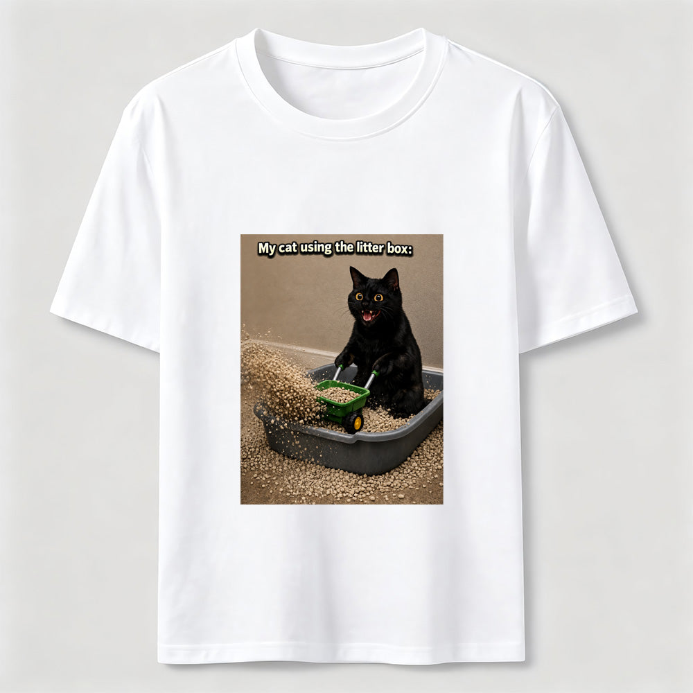 Litter Box Construction Cat T-Shirt
