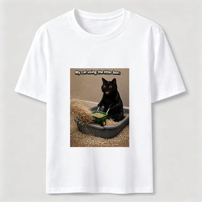 Litter Box Construction Cat T-Shirt