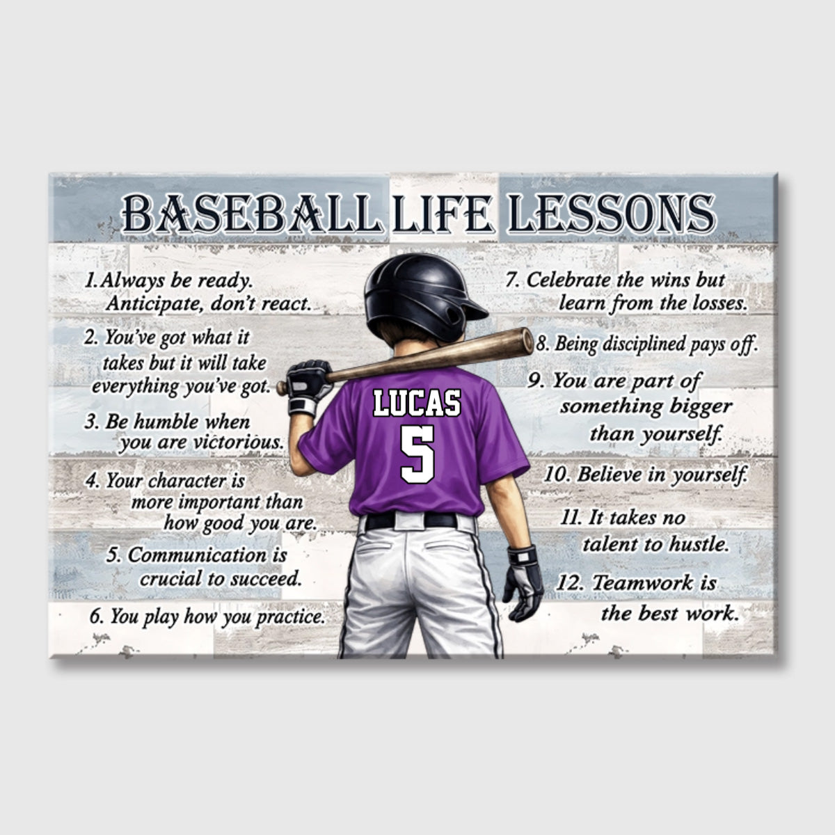 Personalized Baseball Life Lessons Poster / Canvas - Gift for Sports Families