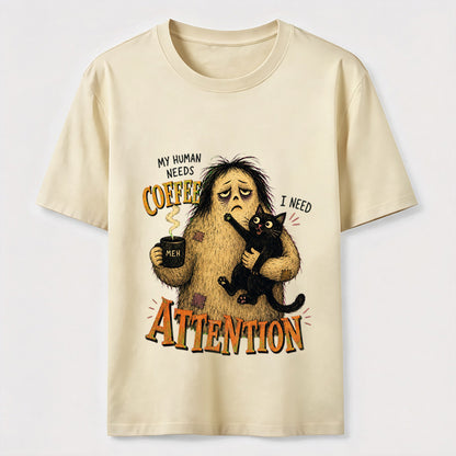 Coffee And Attention Cat T-Shirt