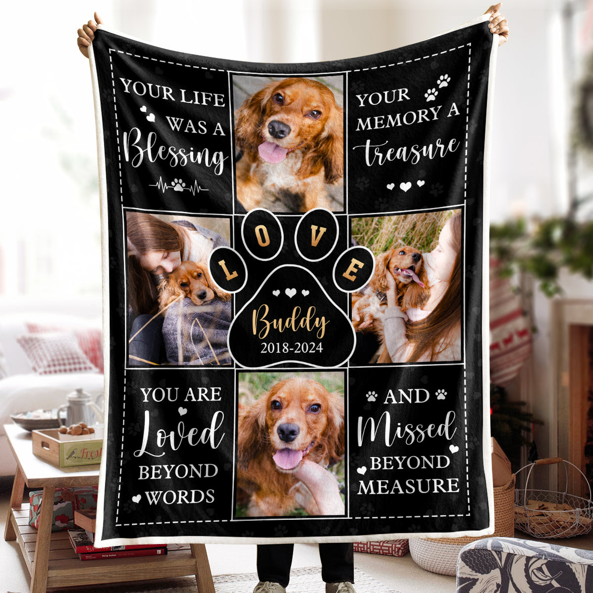 Custom Photo Your Life Was A Blessing  - Personalized Photo Blanket