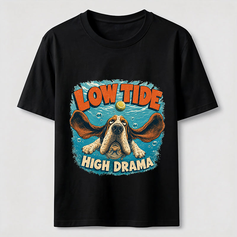 Low Tide High Drama Basset Hound T-Shirt