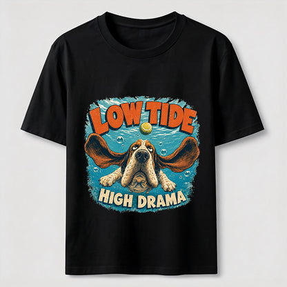 Low Tide High Drama Basset Hound T-Shirt