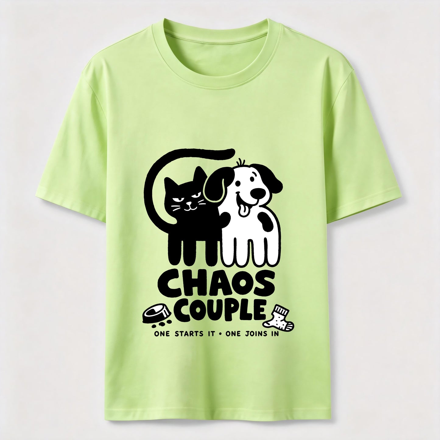 Chaos Couple Cat And Dog Tee