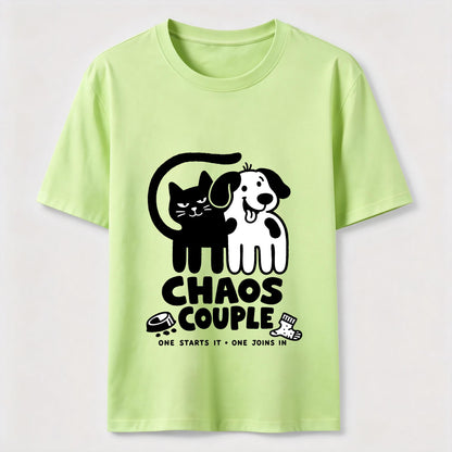 Chaos Couple Cat And Dog Tee