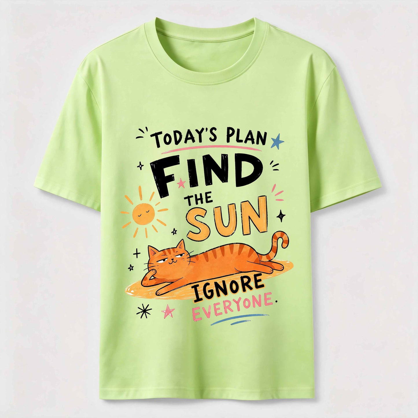 Sun-Seeking Orange Cat T-Shirt