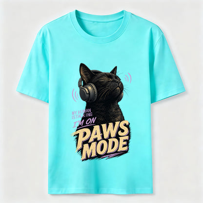 Paws Mode Headphone Cat T-Shirt