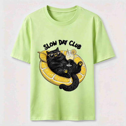 Slow Day Club Black Cat Tee