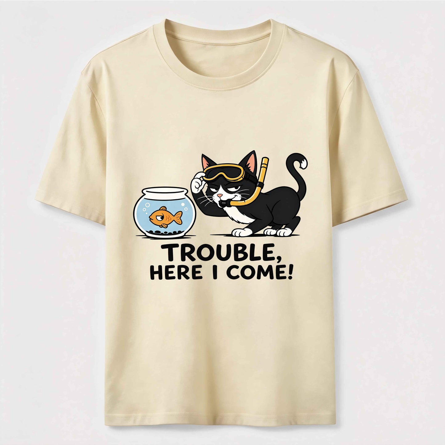 Just Another Day Causing Trouble Funny Cat Tee
