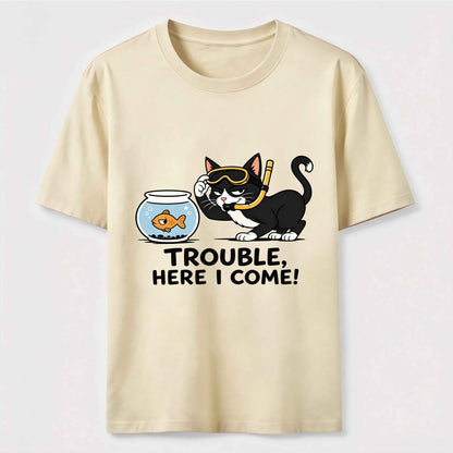 Just Another Day Causing Trouble Funny Cat Tee