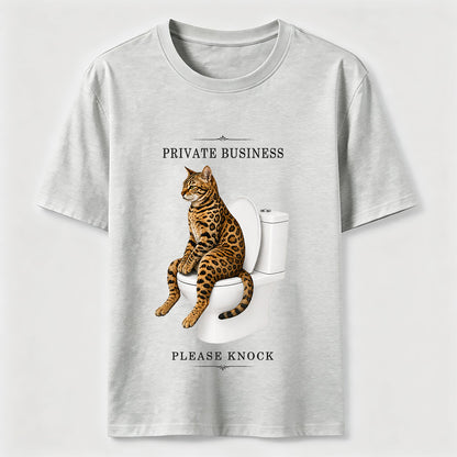 Private Business Cat Bathroom Tee