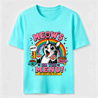 Meows On The Menu Cat Tee