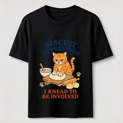 Biscuit Supervisor Funny Baking Cat T-Shirt
