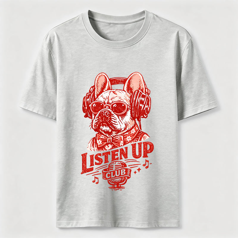 Listen Up Frenchie Music Tee