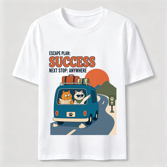 Escape Plan Cat Road Trip T-Shirt