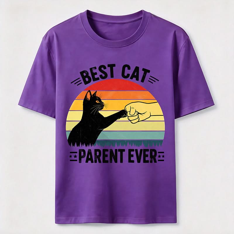 Best Cat Parent Ever T-Shirt Funny Black Cat Graphic