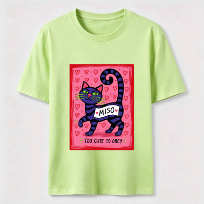 Mischievous Striped Cat Graphic T-Shirt