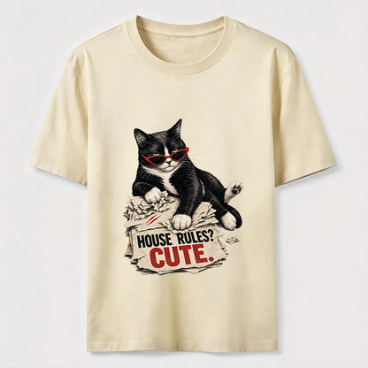 House Rules Cute Cat Tee