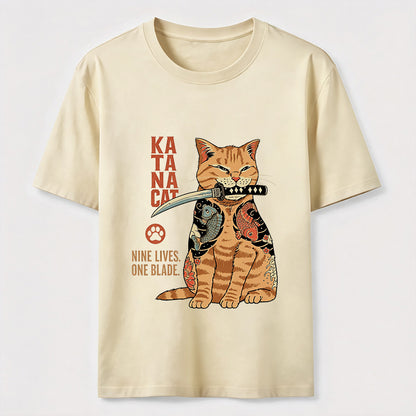 Nine Lives One Blade Samurai Cat T-Shirt